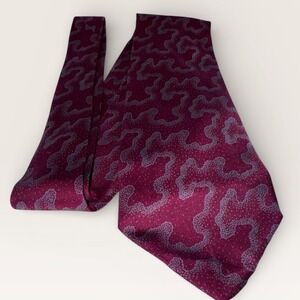 Giorgio Armani Silk Necktie Burgundy Abstract Pattern Made in Italy Mens